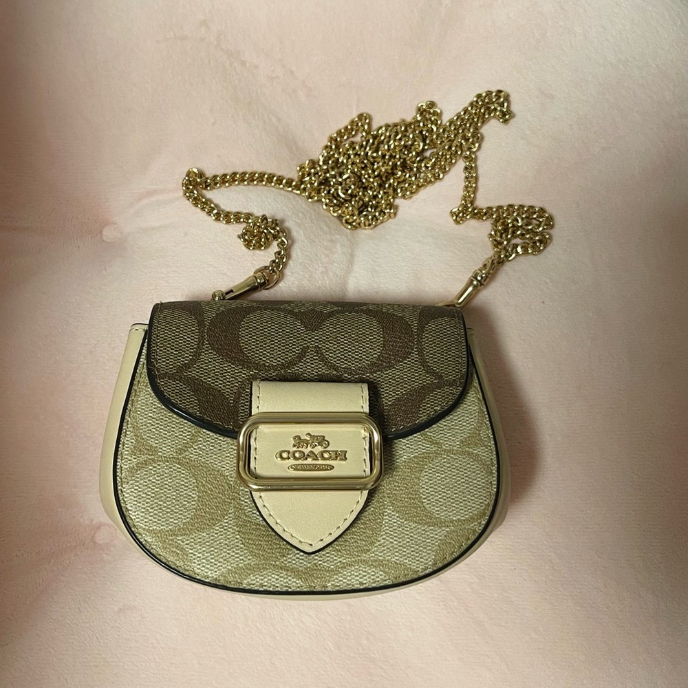Coach mini chain bag in signature canvas